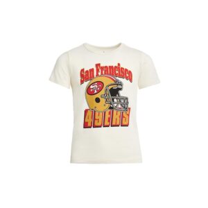 Junk Food Clothing Kids NFL San Francisco 49ers Helmet Tee (Little Kid/Big Kid) Kid's T Shirt Vintage White: XL (12-14 Big Kid)