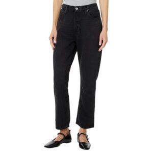 Paige Billy Crop Covered Button Fly in Dark Dawn Distressed Women's Jeans Dark Dawn Distressed: 31 One Size