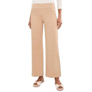 Elliott Lauren Elastic Waist Pull On Wide Leg Pant with Front Besom Pockets Women's Clothing Camel: 4 29