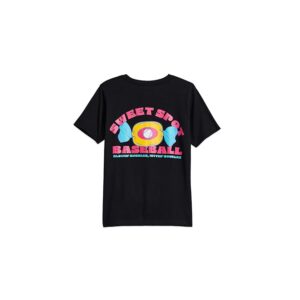 ChalkTalk SPORTS Baseball Short Sleeve T-Shirt - Sweet Spot Baseball (Little Kid/Big Kid) Men's T Shirt Black: SM (Little Kid)