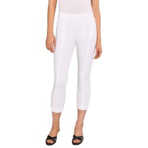 Elliott Lauren Control Stretch Crop Pants with Vertical Faux Pocket Detail Women's Clothing White: 4 25