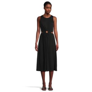 Michael Stars Leni Cut Out Midi Dress Women's Dress Black: LG (US 8-10)