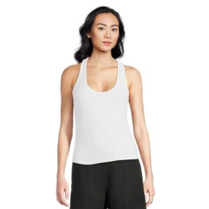 Michael Stars Cher Scoop Neck Tank Women's Clothing White: LG (US 8-10)