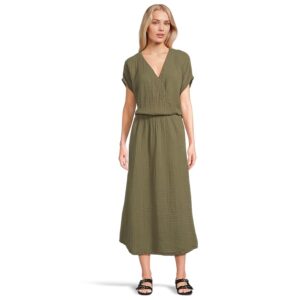 Michael Stars Rylee Midi Dress Women's Dress Olive: XL (US 10-12)
