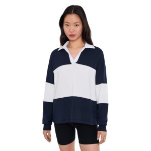 Splits59 Katie Fleece Rugby Women's Sweatshirt Indigo/White: LG