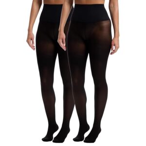Commando Semi Opaque Tights 2-pack Hose Black: XL One Size