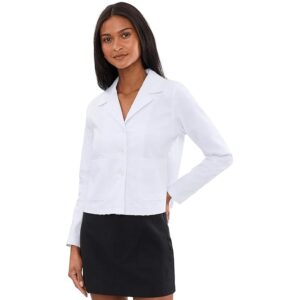Elliott Lauren Daisy, Button Front Jacket with Patch Pockets Women's Jacket White: 6