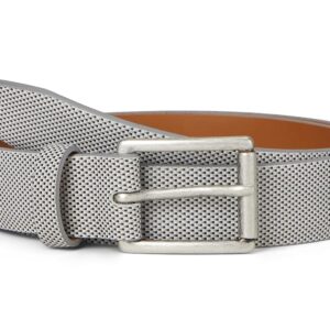 Johnston & Murphy Brushed Micro Check Men's Belts White: 34