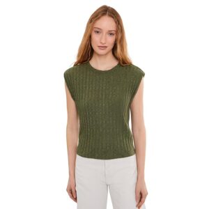 Michael Stars Jinny Power Shoulder Top Women's Clothing Caper: XS (US 0-2)