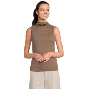 Michael Stars Chiara Drape Neck Tank Women's Clothing Cobblestone: SM (US 4-6)