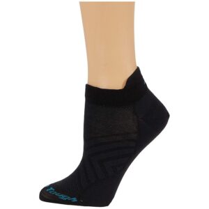 Darn Tough Vermont Run No Show Tab Ultra-Lightweight Women's Crew Cut Socks Shoes Black: MD (US 7.5-9.5)