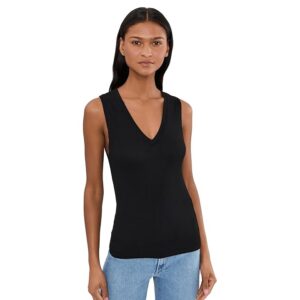 Michael Stars Sofie Crop Tank Women's Clothing Black: One Size (US 0-12)