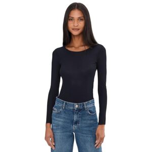Commando Whisper Long Sleeve Crew Neck Women's T Shirt Black: S/M