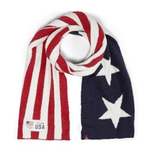 Barefoot Dreams CozyChic(r) Team USA Stars and Stripes Scarf Scarves Indigo Multi: One Size