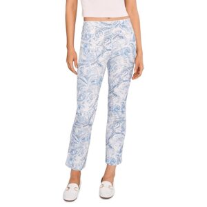 Elliott Lauren Blue Bayou Printed Elastic Waist Pull-On Bootcut Pants Women's Clothing Blue: 2 28