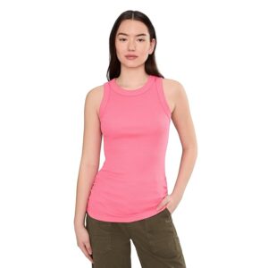 Michael Stars Halley Ruched Side Tank Women's Clothing Dragonfruit: SM (US 4-6)