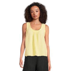 Michael Stars Devon Scoop Neck Tank Women's Clothing Lemonade: LG (US 8-10)