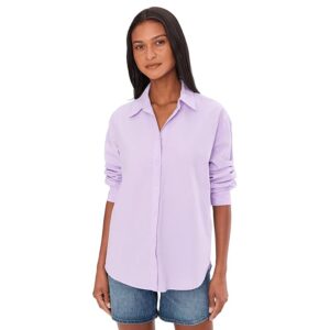 Michael Stars Carson Button Down Shirt Women's Clothing Whimsy: SM (US 4-6)