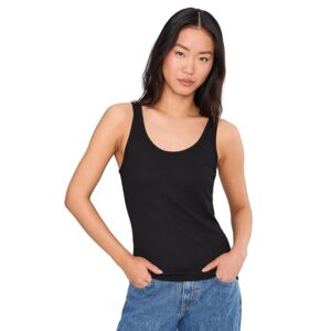 Michael Stars Breken Boyfriend Tank Women's Clothing Black: One Size (US 0-12)