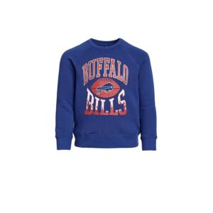 Junk Food Clothing Kids NFL Buffalo Bills Hot Route Raglan Fleece (Little Kid/Big Kid) Kid's Sweatshirt Liberty: LG (10-11 Big Kid)