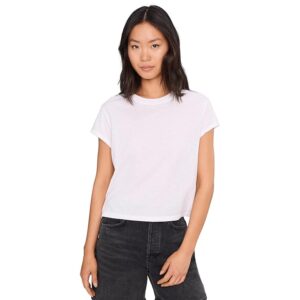Michael Stars Grayson Cropped Crew Neck Women's Clothing White: One Size (US 0-12)