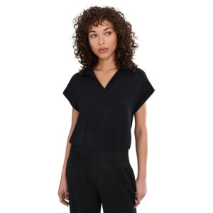Splits59 Evie Fleece Sleeveless Polo Women's Sweatshirt Black: SM