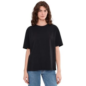 Michael Stars Kennedy Boyfriend Tee Women's Clothing Black: LG (US 8-10)