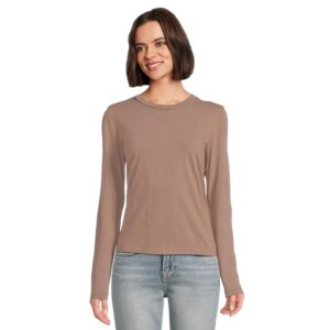 Michael Stars Clarissa Long Sleeve Tee Women's Clothing Cobblestone: XS (US 0-2)