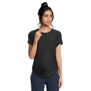 Beyond Yoga Featherweight One and Only Maternity Tee Women's Clothing Darkest Night: XS