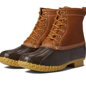 L. L.Bean Bean Boots 8 Leather Primaloft Flannel Lined Men's Shoes Tan/Brown/Gum/Apple Cinnamon: 7 D - Medium