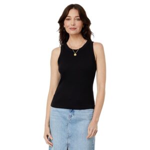 Michael Stars Gina Wide Binding Crop Tank Women's Clothing Black: XS (US 0-2)