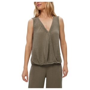 Michael Stars Kate Surplice Tank Women's Clothing Olive: SM (US 4-6)
