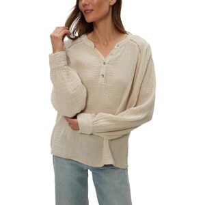Michael Stars Kacey Peasant Top Women's Clothing Cement: SM (US 4-6)