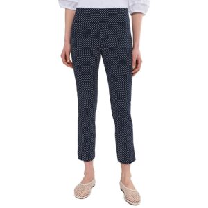 Elliott Lauren Dot to Dot - Elastic Waist Pull On Crop Pants with Side Vent Women's Clothing Navy: 8 26