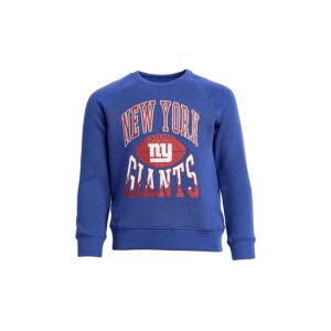 Junk Food Clothing Kids NFL New York Giants Hot Route Raglan Fleece (Little Kid/Big Kid) Kid's Sweatshirt Liberty: LG (10-11 Big Kid)