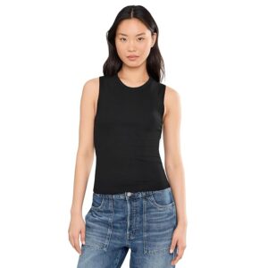 Michael Stars Jorgi Crop Crew Tank Women's Clothing Black: One Size (US 0-12)