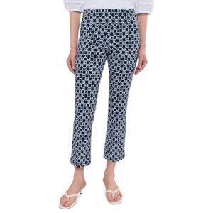 Elliott Lauren Chainlink - Elastic Waist Pull On Boot Cut Pants Women's Clothing Navy: 4 26