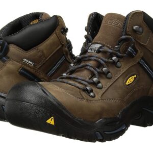KEEN Utility Braddock Mid AL Waterproof (Steel Toe) Men's Work Boots Bison/Ensign Blue: 9 D - Medium