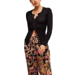 Free People Going Places Cardi Women's Clothing Black: MD (Women's 8-10)