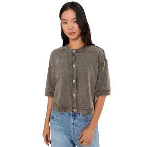 Michael Stars Marlow Wide Sleeve Cardigan Women's Clothing Dark Caper: XS (US 0-2)