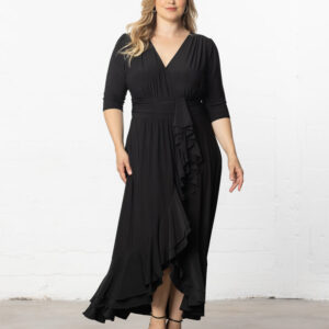Veronica Ruffled Evening Gown - Onyx / 0X (10-12)