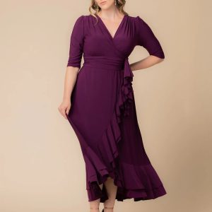 Veronica Ruffled Evening Gown - Plum Passion / 0X (10-12)
