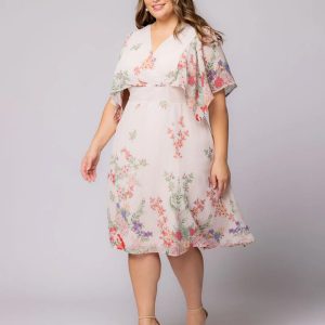 Breezy Border Print Cocktail Dress - Sale! - Cottage Garden Border / 0X (10-12)