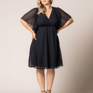 Florence Flutter Sleeve Dress - Sale! - Onyx / 0X (10-12)