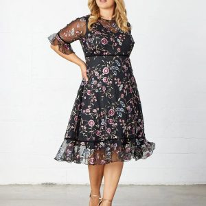 Wildflower Embroidered Dress - Moonlit Garden / 0X (10-12)