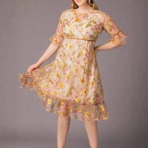 Wildflower Embroidered Dress - Sunkissed Garden / 0X (10-12)