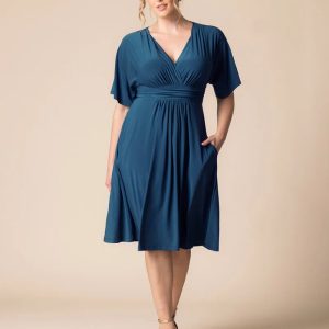 Gia Midi Dress - Aegean Blue / 0X (10-12)