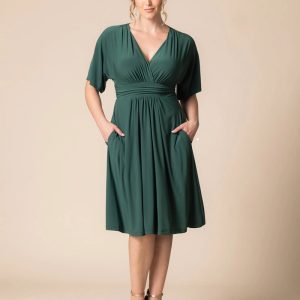 Gia Midi Dress - Hunter Green / 0X (10-12)