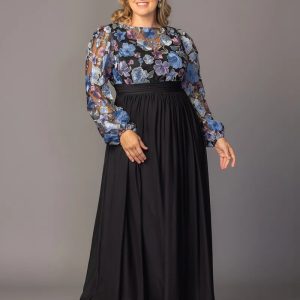 Eternal Embroidered Bodice Evening Gown - Floral Frolic / 0X (10-12)