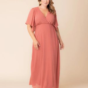 Carmella Chiffon Evening Gown - Sale! - Peachy Keen / 0X (10-12)